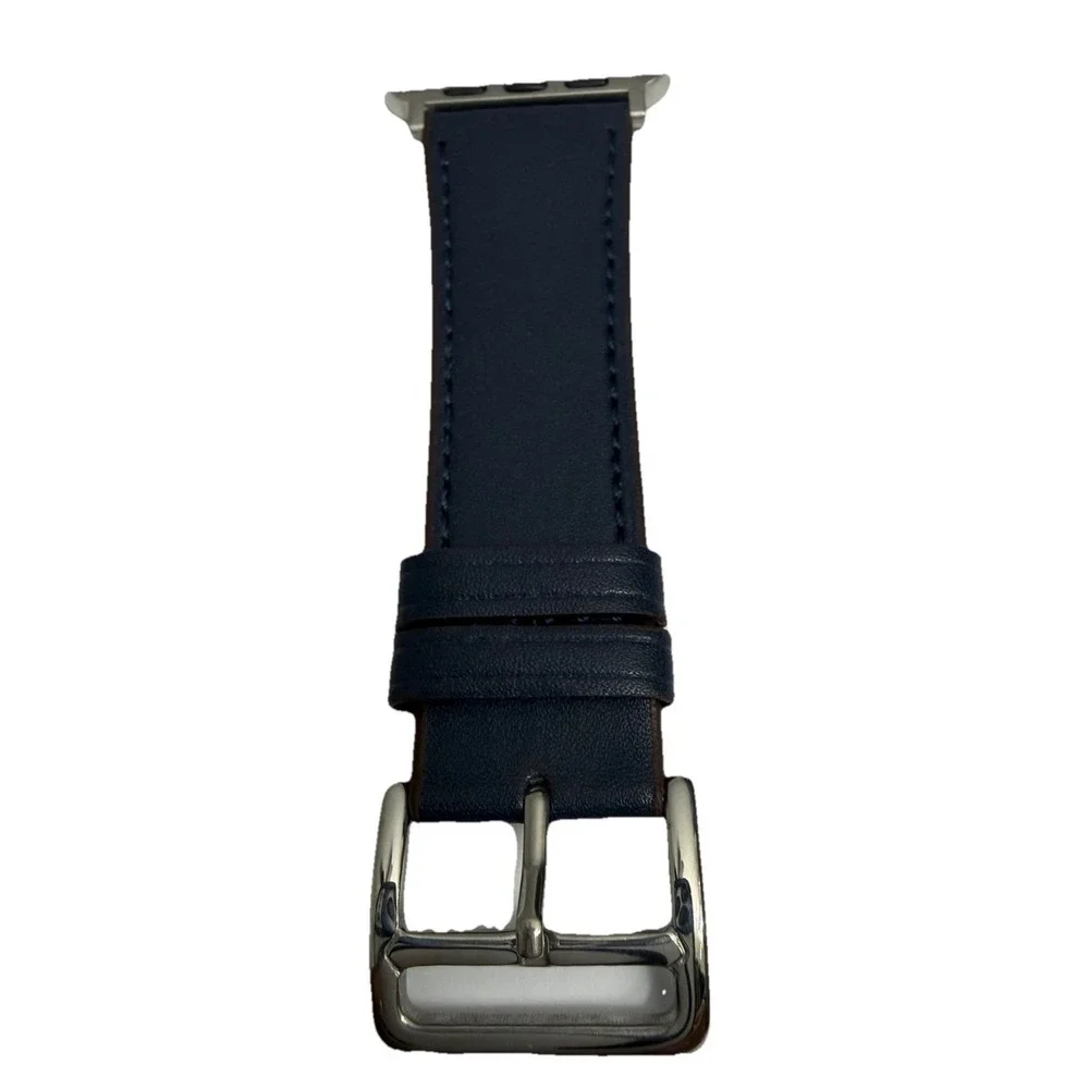 Strap Band Blue Unisex's Leather replacement Band Series 10 iPhone Size 42/45 NW